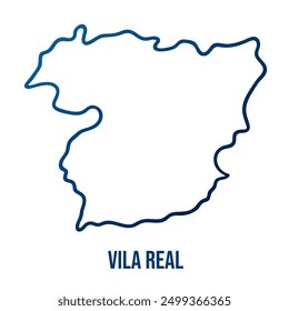 Vila Real district simplified vector map