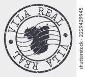 Vila Real, Portugal Stamp Map Postal. Silhouette. Passport Round Design. Vector Icon. Design Retro Travel National Symbol.