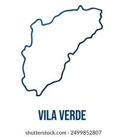 Vila Verde
municipality map, Braga district. Simplified blue gradient linear vector map