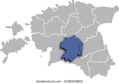 Viljandi COUNTY OR DEPARTMENT MAP STATE OF ESTONIA 3D ISOMETRIC MAP