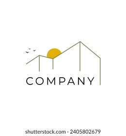 VILLA BEACH LOGO DESIGN VECTOR, Modern architecture building beach front villa resort premium luxury logo icon sign symbol design vector illustration
