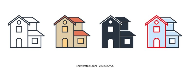 villa building icon logo vector illustration. villa symbol template for graphic and web design collection