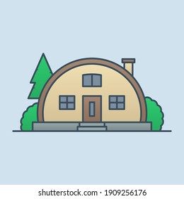 villa building vector icon illustration