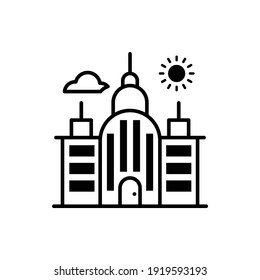 Ilustración de icono de contorno vectorial de construcción de Villa. 