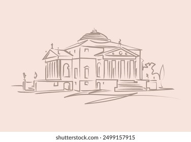 Villa Capra (Villa La Rotonda) - a famous landmark of Vicenza, northern Italy. A Neoclassical villa designed by Andrea Palladio