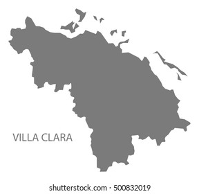 Villa Clara Cuba Map grey