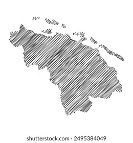 Villa Clara Cuba provinces thread map line vector illustration