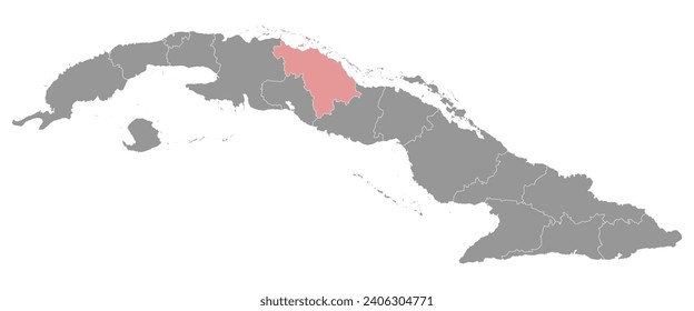 Villa Clara province map, administrative division of Cuba. Vector illustration.