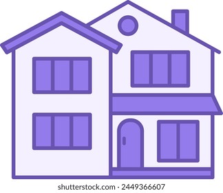 Villa Colored Icon. Vector Icon of Modern Residential Building. Property, Mansion, Residence. Architecture Concept