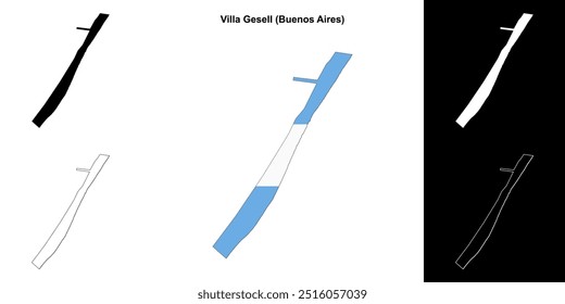 Conjunto de mapas do departamento de Villa Gesell (Buenos Aires)