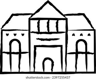 Villa hand drawn vector illustration