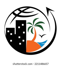 villa holiday travel logo Icon Illustration Brand Identity