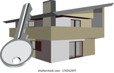 villa house with key