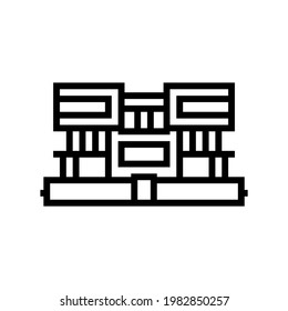 villa house line icon vector. villa house sign. isolated contour symbol black illustration