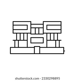 vector de icono de la línea de la casa de villa. cartel de la casa de la villa. símbolo de contorno aislado ilustración negra