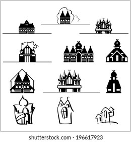 Villa, House, set on different geometry of architectural forms