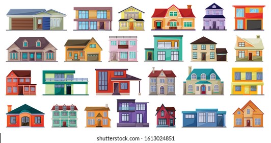 Villa of house vector cartoon set icon.Vector illustration building of home.Isolated cartoon set icon villa of house on white background .