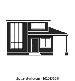 Villa of house vector icon.Black,simple vector icon isolated on white background villa of house .