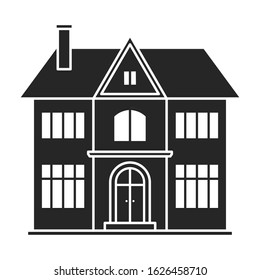 Villa of house vector icon.Black,simple vector icon isolated on white background villa of house .