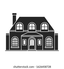 Villa of house vector icon.Black,simple vector icon isolated on white background villa of house .