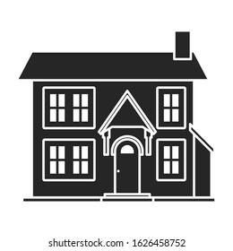 Villa of house vector icon.Black,simple vector icon isolated on white background villa of house .