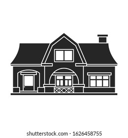 Villa of house vector icon.Black,simple vector icon isolated on white background villa of house .
