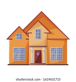 Villa of house vector icon.Cartoon vector icon isolated on white background villa of house .