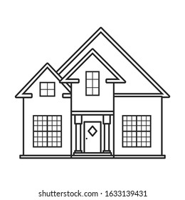 Villa of house vector icon.Outline,line vector icon isolated on white background villa of house .