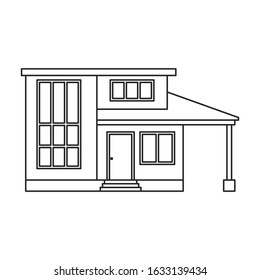 Villa of house vector icon.Outline,line vector icon isolated on white background villa of house .