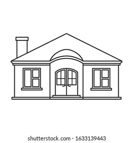 Villa of house vector icon.Outline,line vector icon isolated on white background villa of house .