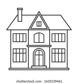 Villa of house vector icon.Outline,line vector icon isolated on white background villa of house .