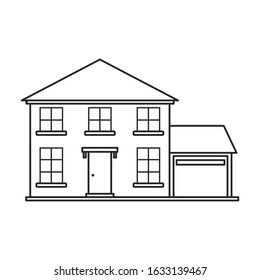 Villa of house vector icon.Outline,line vector icon isolated on white background villa of house .