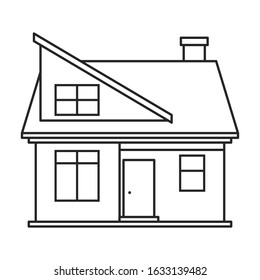 Villa of house vector icon.Outline,line vector icon isolated on white background villa of house .