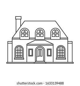 Villa of house vector icon.Outline,line vector icon isolated on white background villa of house .