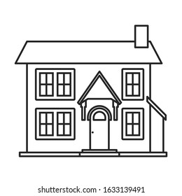 Villa of house vector icon.Outline,line vector icon isolated on white background villa of house .