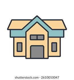 villa icon collection .design style with background