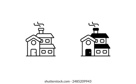 Villa Icon Design mit weißem Hintergrund Stock Illustration