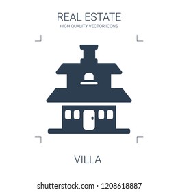 villa icon. high quality filled villa icon on white background. from real estate collection flat trendy vector villa symbol. use for web and mobile
