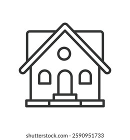 Villa, icon in line design. Villa, luxury house, modern villa, mansion, real estate, residential building, architecture on white background vector. Villa editable stroke icon