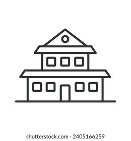 Villa icon line design. Residence, Home, Estate, Mansion, Luxury, Architecture, House vector illustration. Villa editable stroke icon.