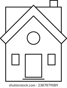 Villa icon, line icon related to real estate, property, buying, renting, house, home. Outline icon