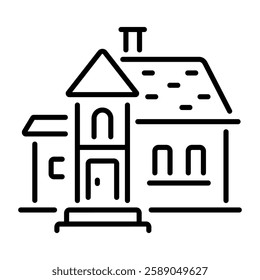 Villa icon in linear style 