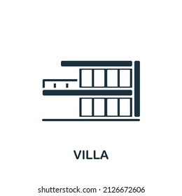 Villa icon. Monochrome simple icon for templates, web design and infographics