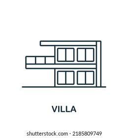 Icono de Villa. Icono monocromo simple para plantillas, diseño web e infografías