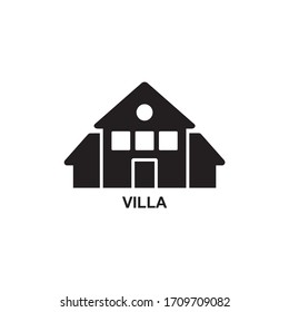 VILLA ICON, MOTEL ICON VEKTORILLUSTRATION