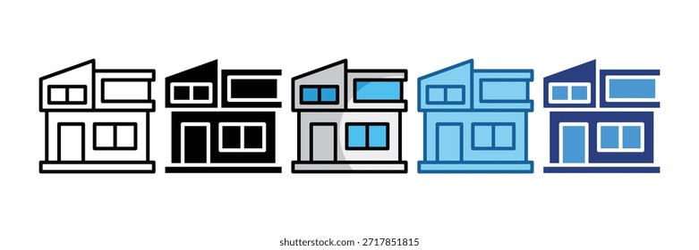 Villa Icon Set Multiple Style Collection