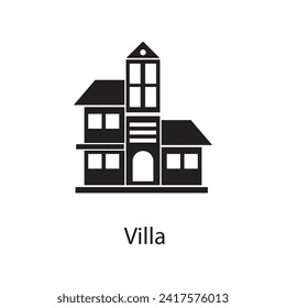 Villa icon vector, Filled flat Villa icon for computer and mobile. simple flat illustration on white background..eps