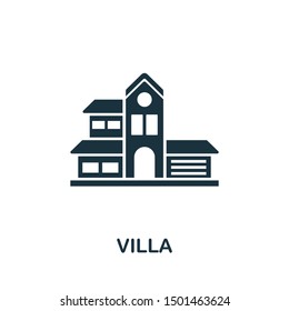 Villa icon vector illustration. Creative sign from buildings icons collection. Filled flat Villa icon for computer and mobile. Symbol, logo vector graphics.