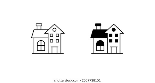 ícone de villa com fundo branco vetor ilustração stock