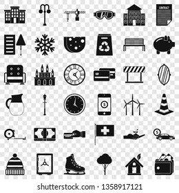 Villa icons set. Simple style of 36 villa vector icons for web for any design